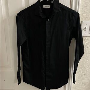 Calvin Klein Boy’s sz 14 Elegant Black Dress Shirt